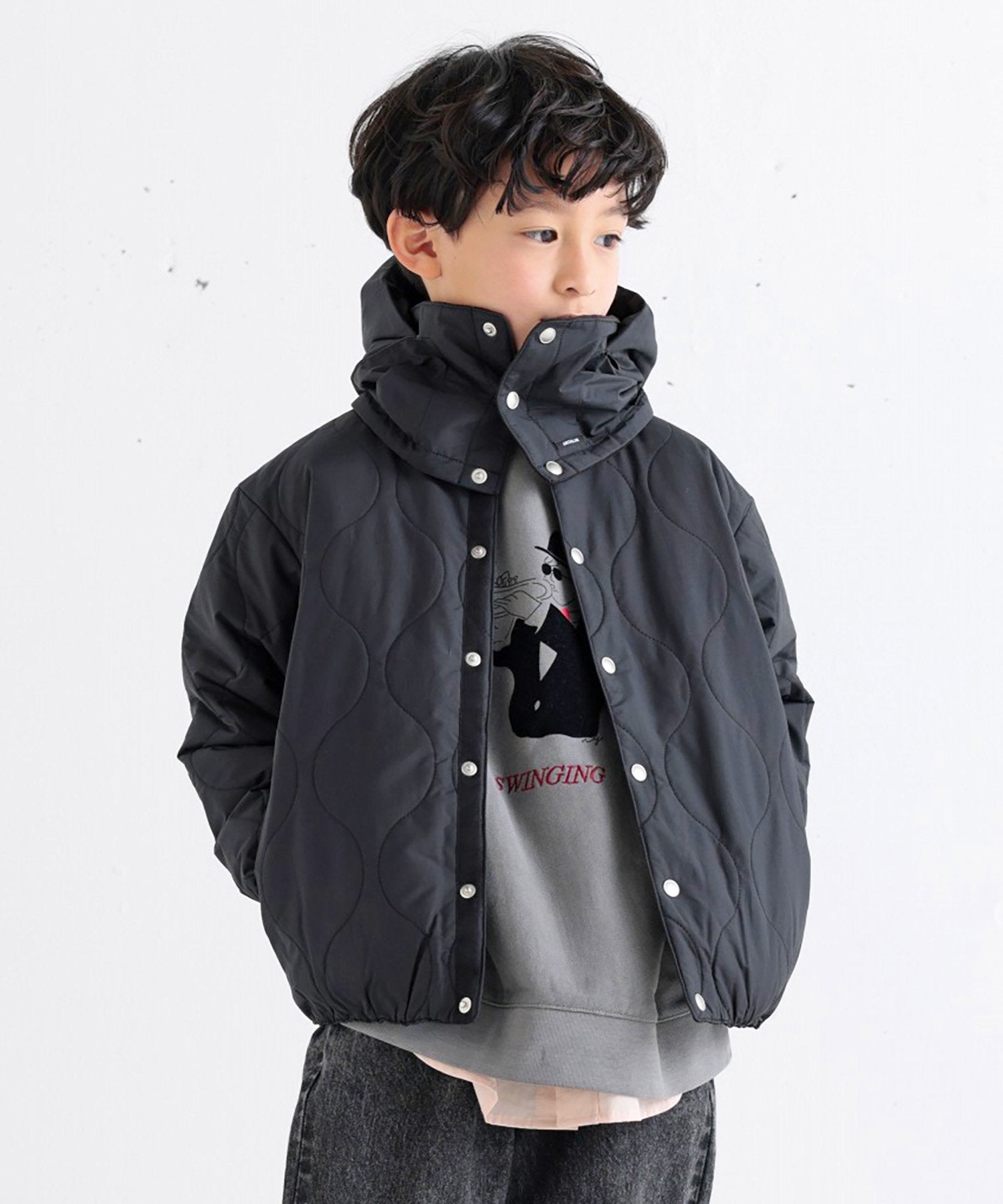 環境配慮素材》KAPOK REVERSIBLE BLOUSON カポック スヌーディ付き 撥 