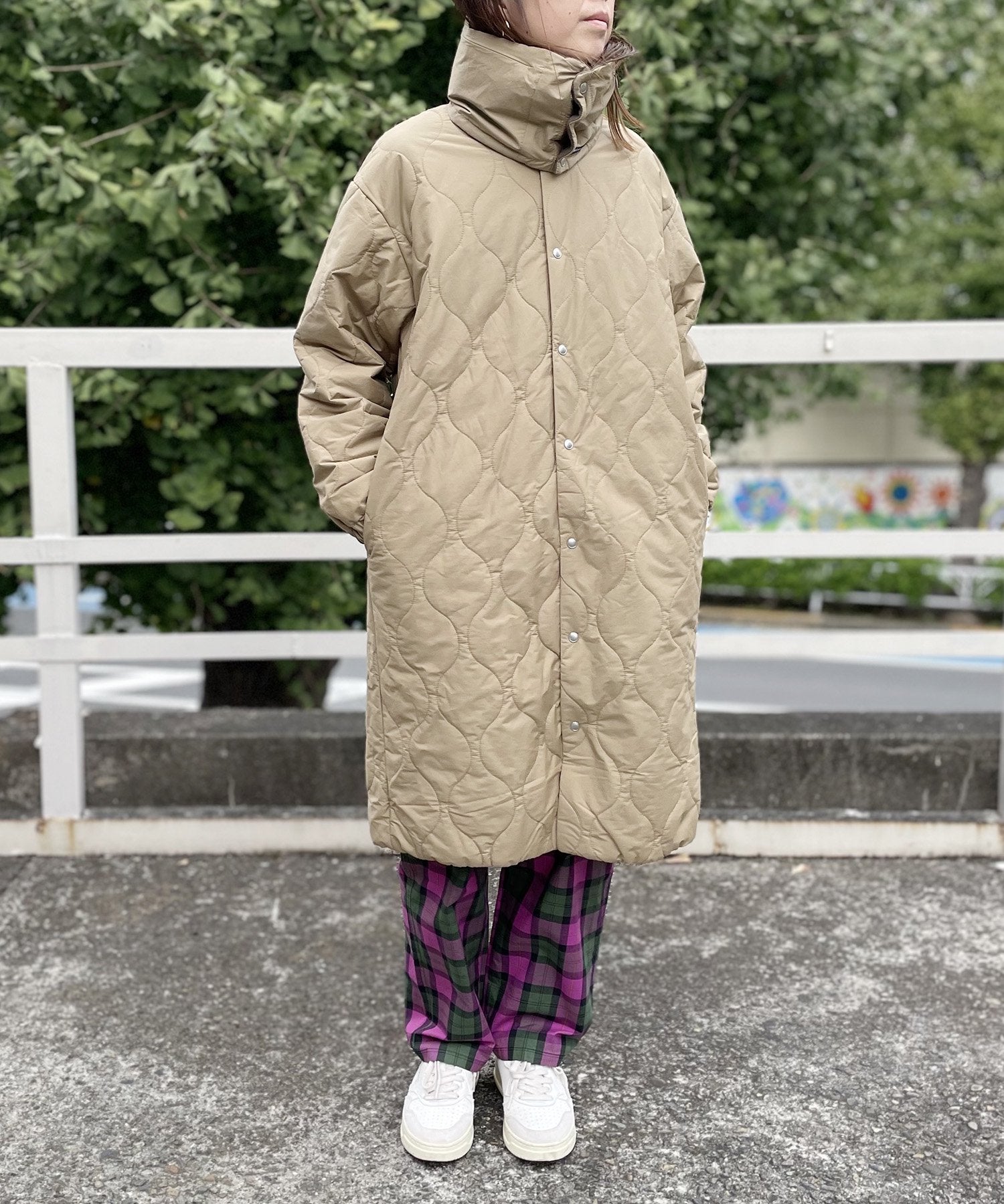 環境配慮素材》KAPOK REVERSIBLE COAT カポック スヌーディ付き 撥水