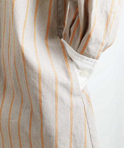 PAJAMA LONG SHIRT Long shirt/band collar [100-145cm]