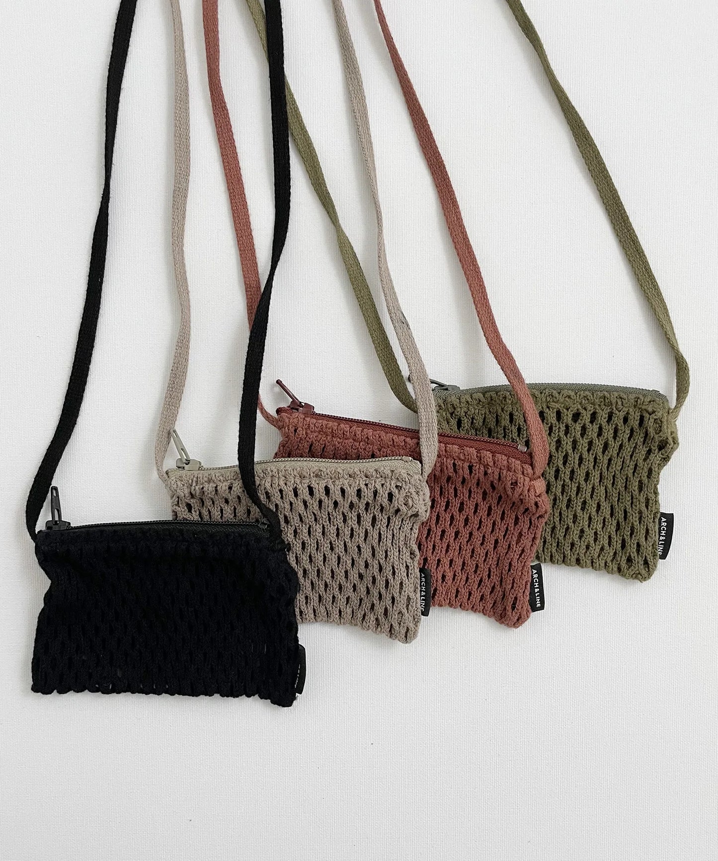 MESH MICRO POUCH IC card/GPS holder necklace made of cotton
