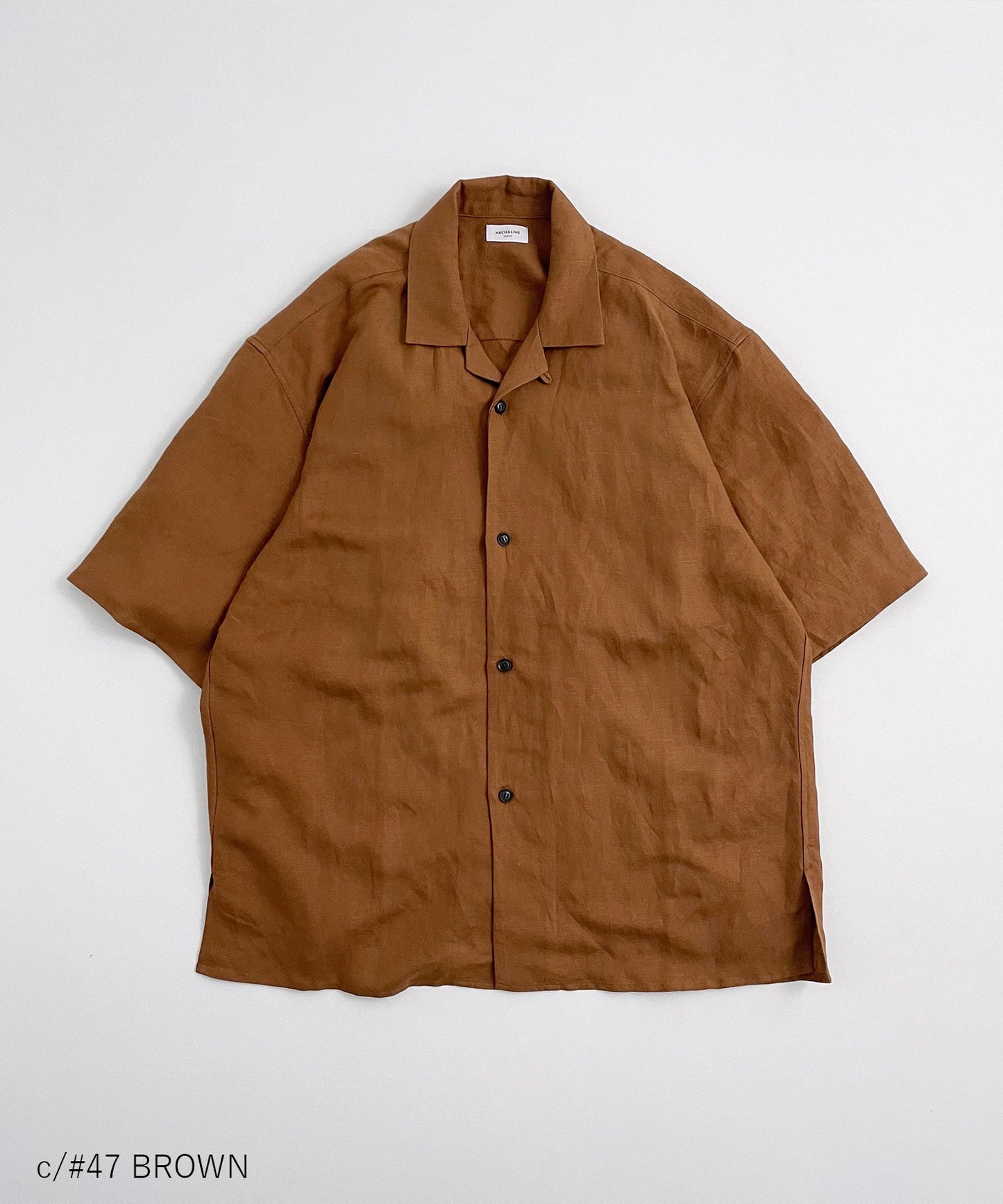 [Environmentally friendly material] LINEN/RAYON OPEN COLLAR SHIRT Cool touch feeling On/off use Setup compatible [100-145cm]
