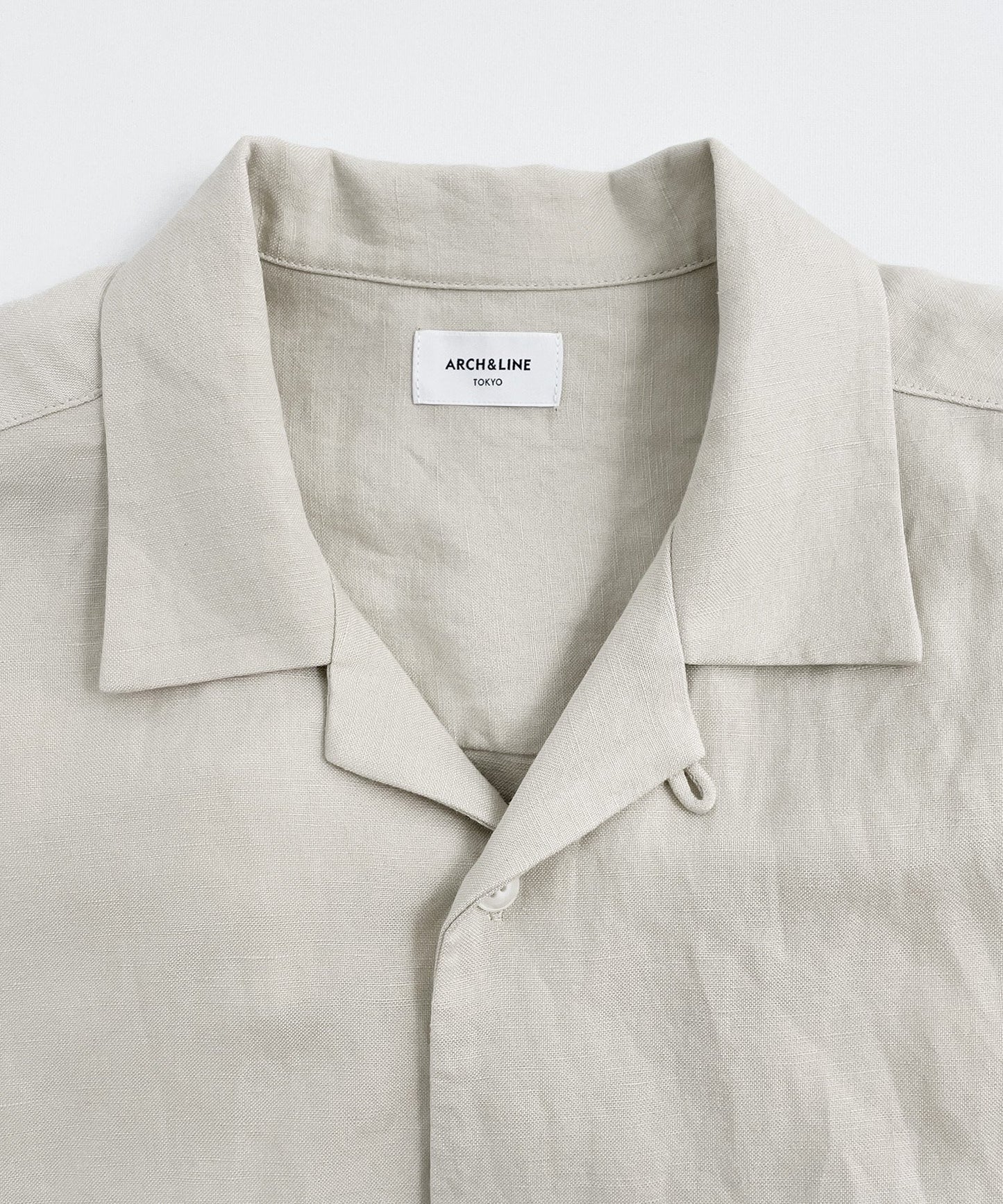 [Environmentally friendly material] LINEN/RAYON OPEN COLLAR SHIRT Cool touch feeling On/off use Setup compatible [145-175cm]