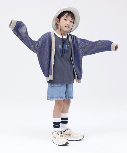 GIMA STRIPE KNIT CARDIGAN Made in Japan 100% Cotton Occasion [100-145cm]