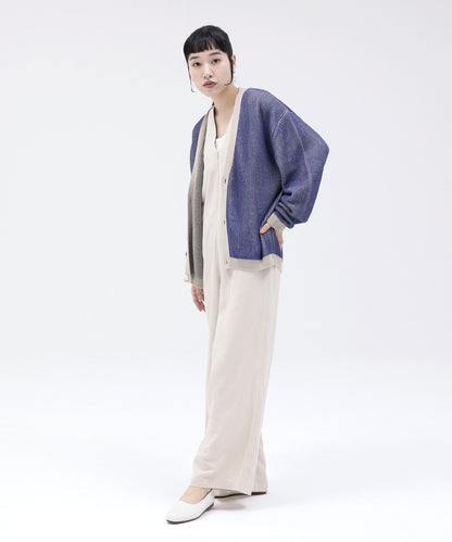GIMA STRIPE KNIT CARDIGAN Made in Japan 100% Cotton Occasion [145-175cm]