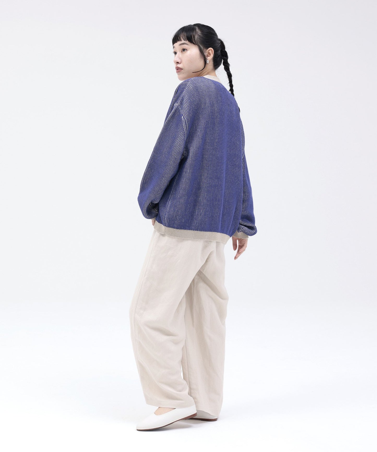 GIMA 條紋針織開襟衫 日本製造 100% 棉 場合 [145-175cm]