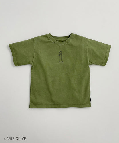 [Environmentally friendly material] OG GD COTTON Information TEE Organic cotton, just loose, with embroidery [100-145cm]