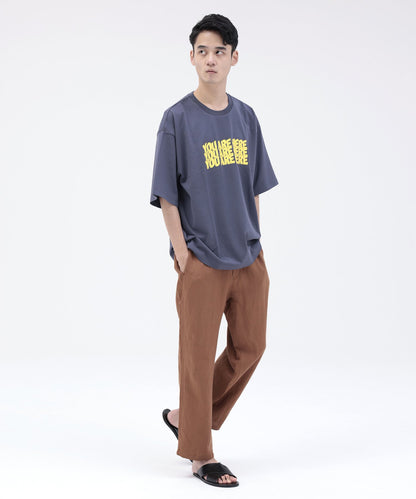 《Environmentally friendly material》LINEN/RAYON EASY PANTS Cool touch feeling On/off use Setup compatible [145-175cm]