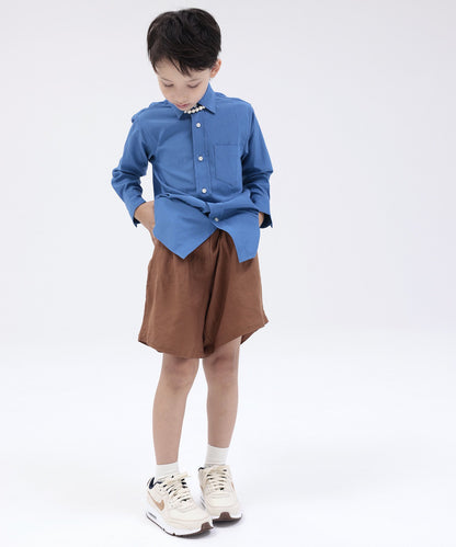 [Environmentally friendly material] LINEN/RAYON NEUTRAL SHORTS Cool touch feeling On/off use Setup compatible [100-145cm]