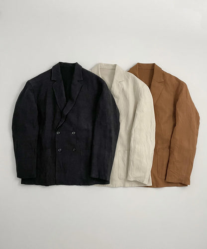 《Environmentally friendly material》LINEN/RAYON JACKET Cool touch on and off, set-up compatible [115-145cm]