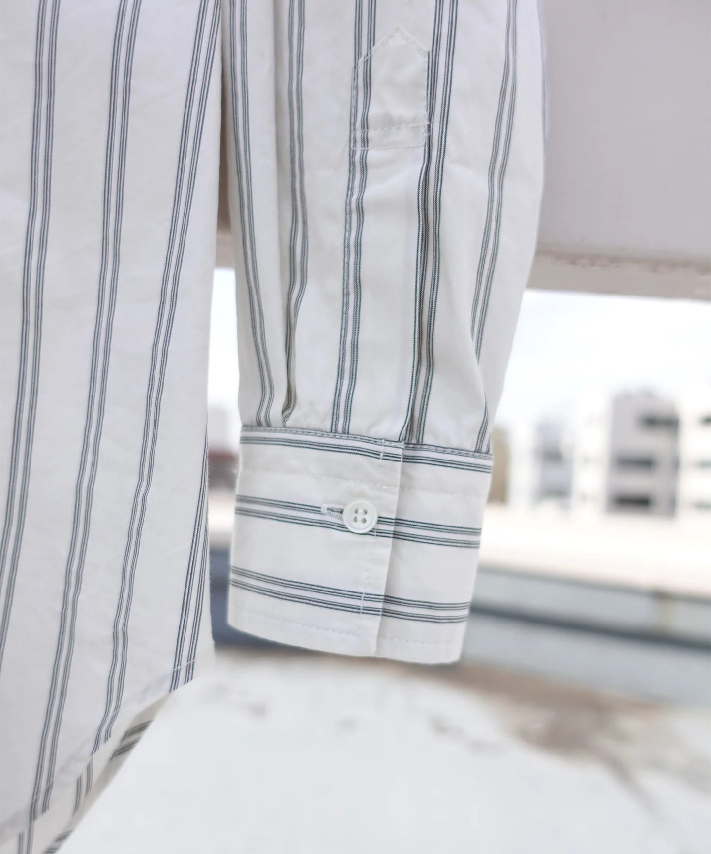 COTTON STRIPE SHIRT For both on and off use Cotton [145-175cm]