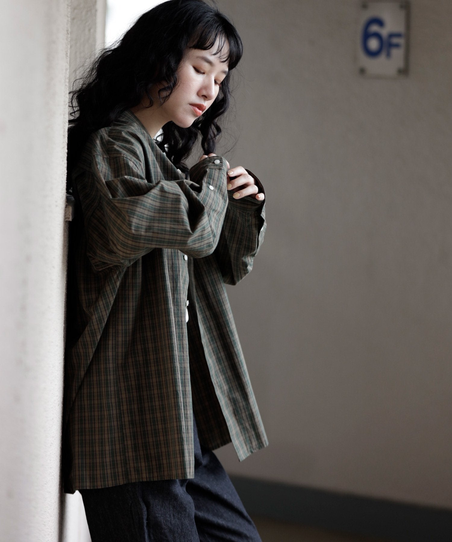 COTTON CHECK BD SHIRT オンオフ兼用 コットン［145-175cm