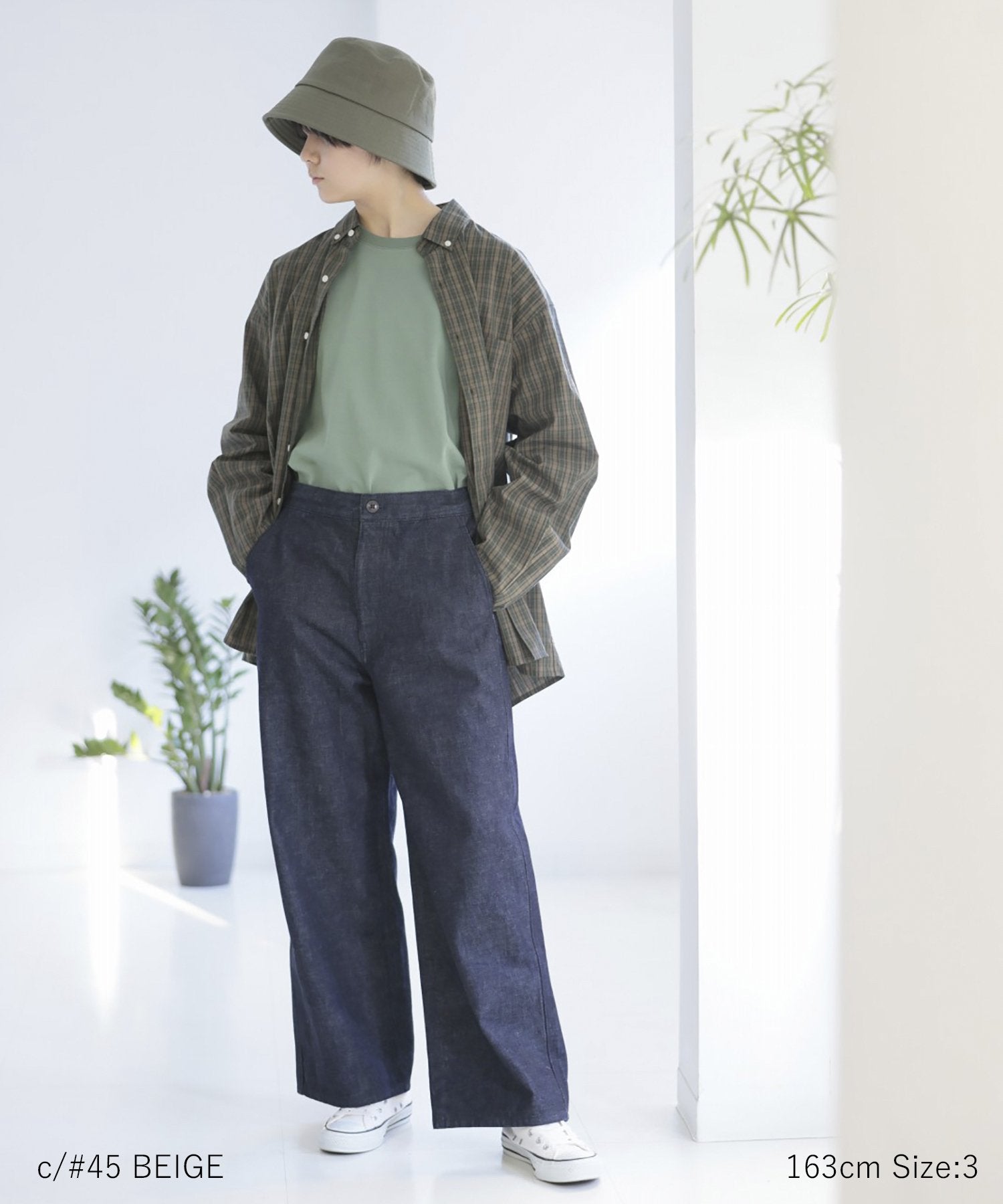 COTTON CHECK BD SHIRT オンオフ兼用 コットン［145-175cm