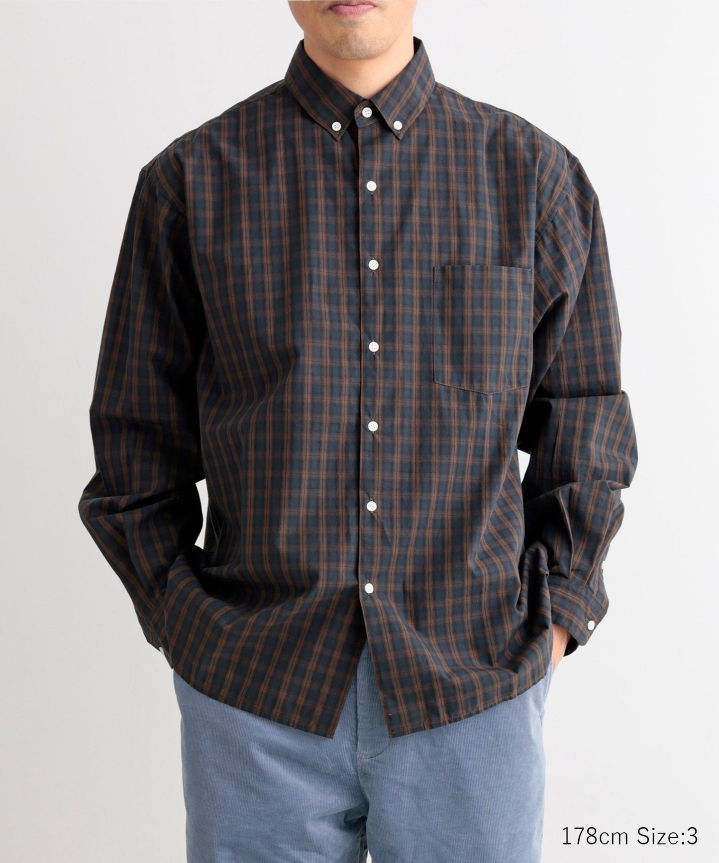 COTTON CHECK BD SHIRT For both on and off use Cotton [145-175cm]