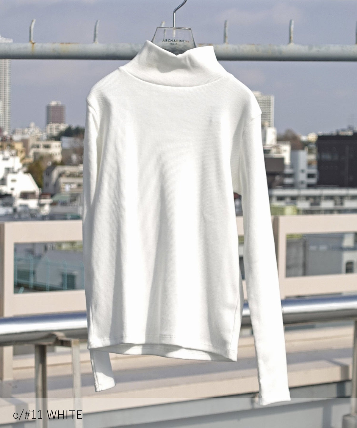 COTTON RIB H/N TEE High neck rib material cotton [100-145cm 