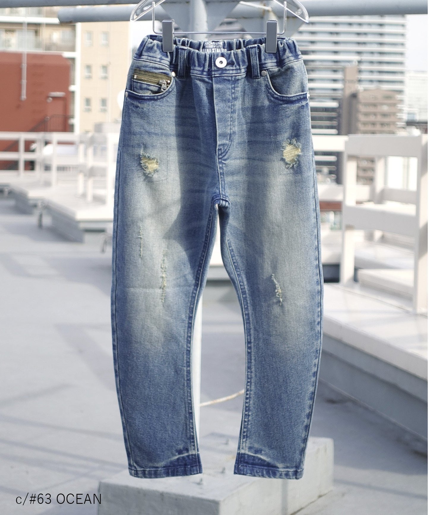 [Environmentally friendly material] RE DENIM BANANA PANTS Stretch denim Recycled cotton Year-round material [145-175cm]