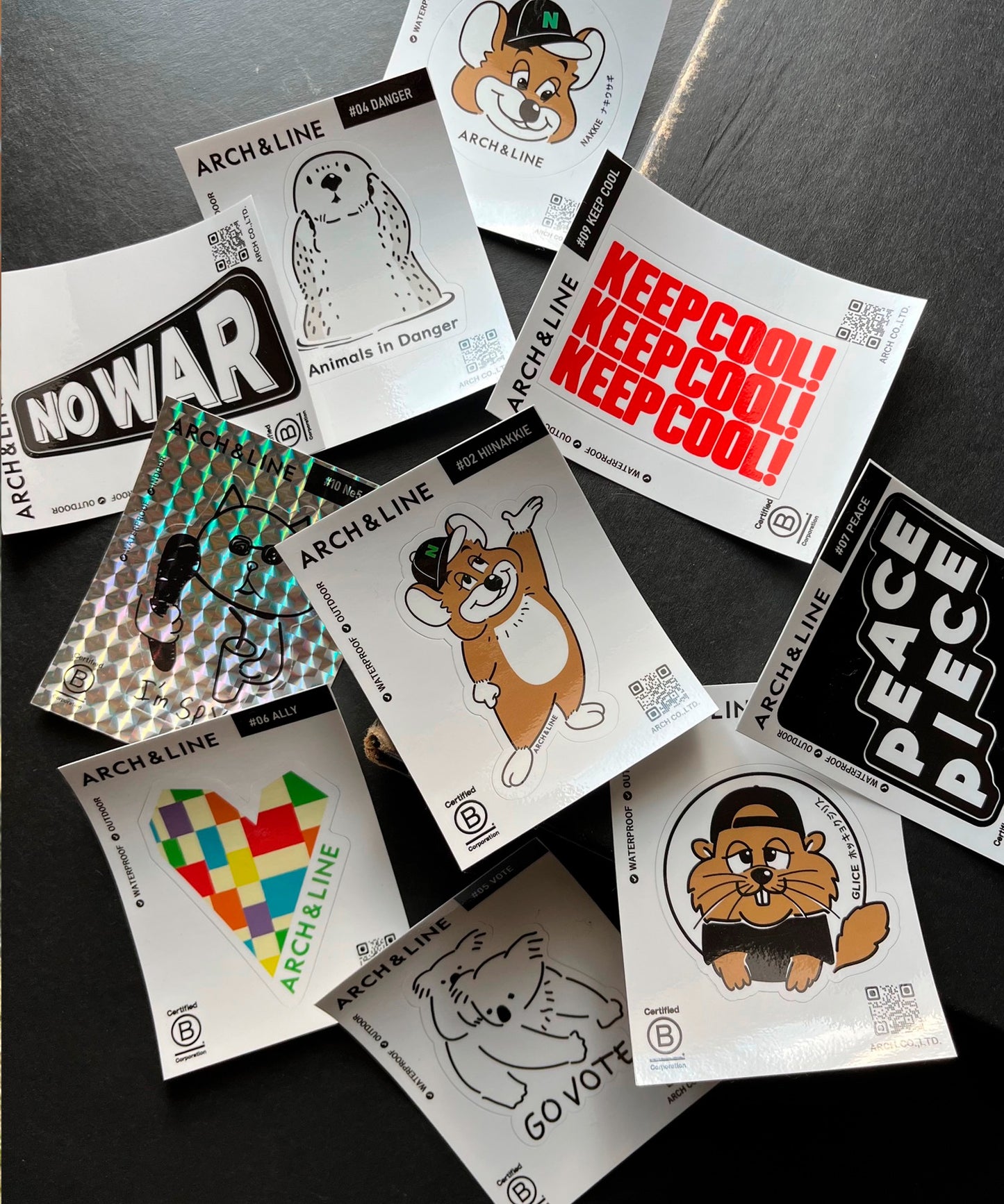 ACTIVE STICKER NO.1～10 耐水 強粘着 マイボトル
