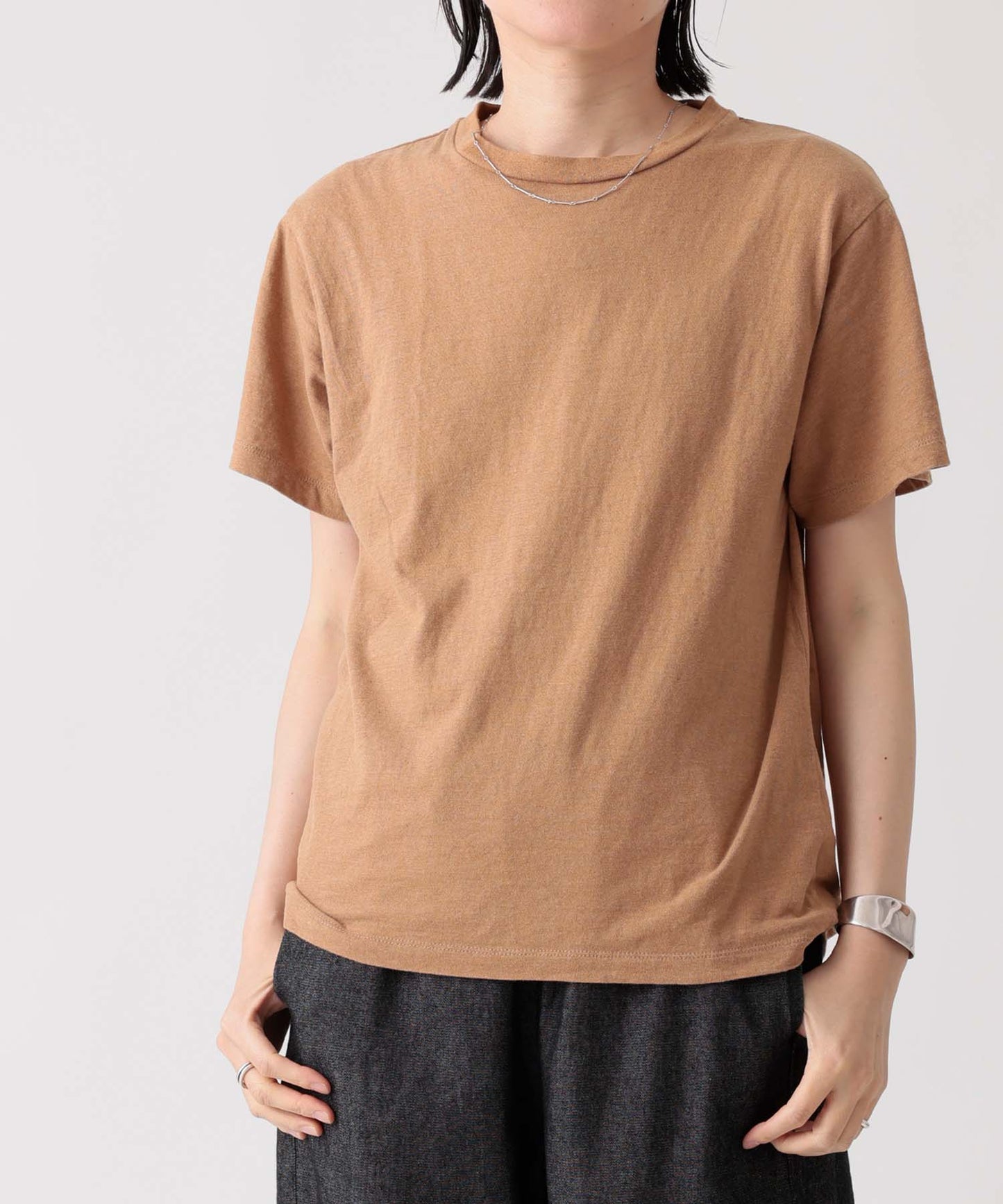 《環境配慮素材》OG UNDYED H/S TEE オーガニックコットン 無染色 薄手［145-175cm］