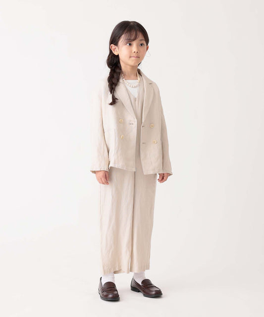 《環境配慮素材》LINEN/RAYON JACKET 接触冷感オンオフ兼用 セットアップ対応［115-145cm］