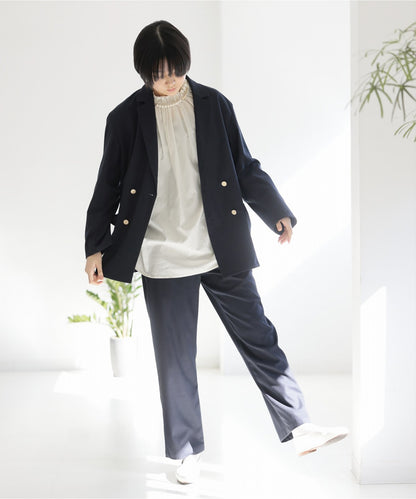 [Environmentally friendly material] FLANNEL EASY PANTS For both on and off use Set-up compatible [145-175cm]