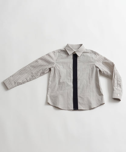 OG CHECK KNIT TIE SHIRT  フォーマル オーガニックコットン［100-145cm］