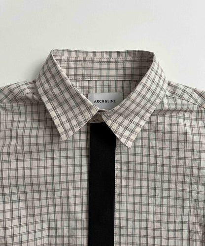 OG CHECK KNIT TIE SHIRT フォーマル オーガニックコットン［145-175cm］