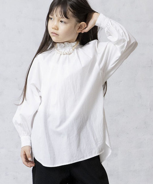 《Environmentally friendly material》2WAY FRILL BLOUSE For formal use, both on and off [100-145cm]