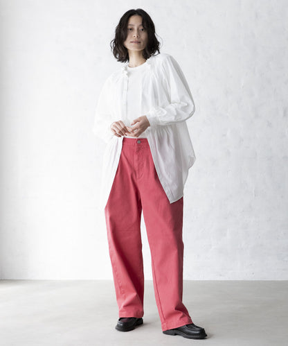 TWILL CREW PANTS 厚手 製品染め テーパード