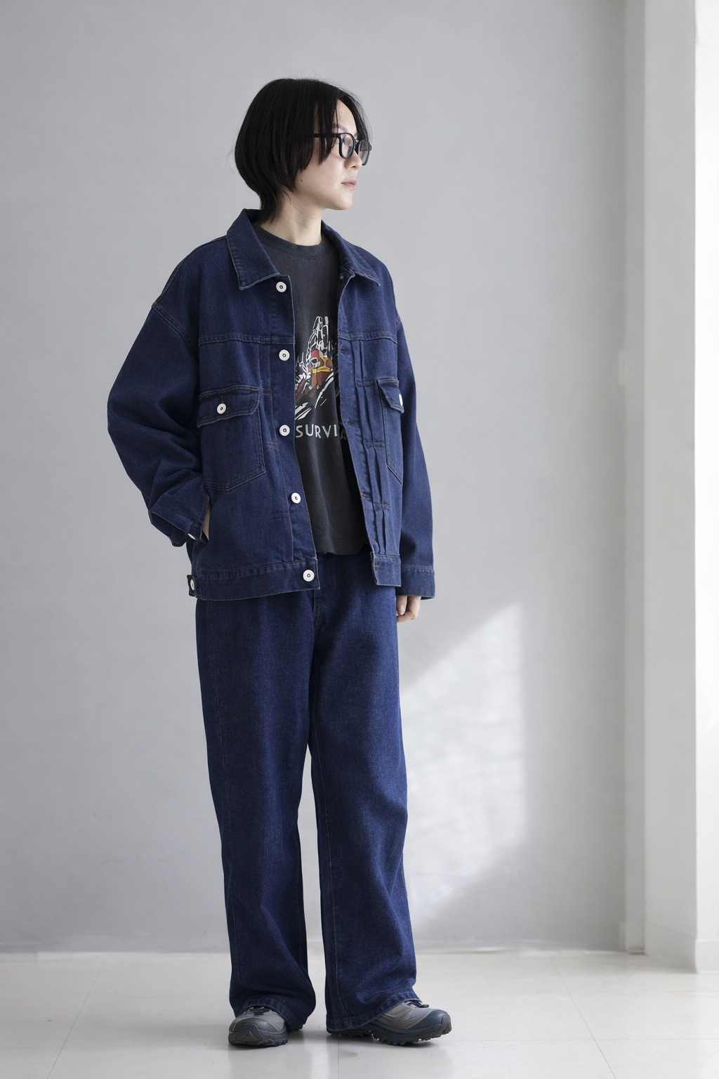 CREW WIDE DENIM PANTS［145-175cm］