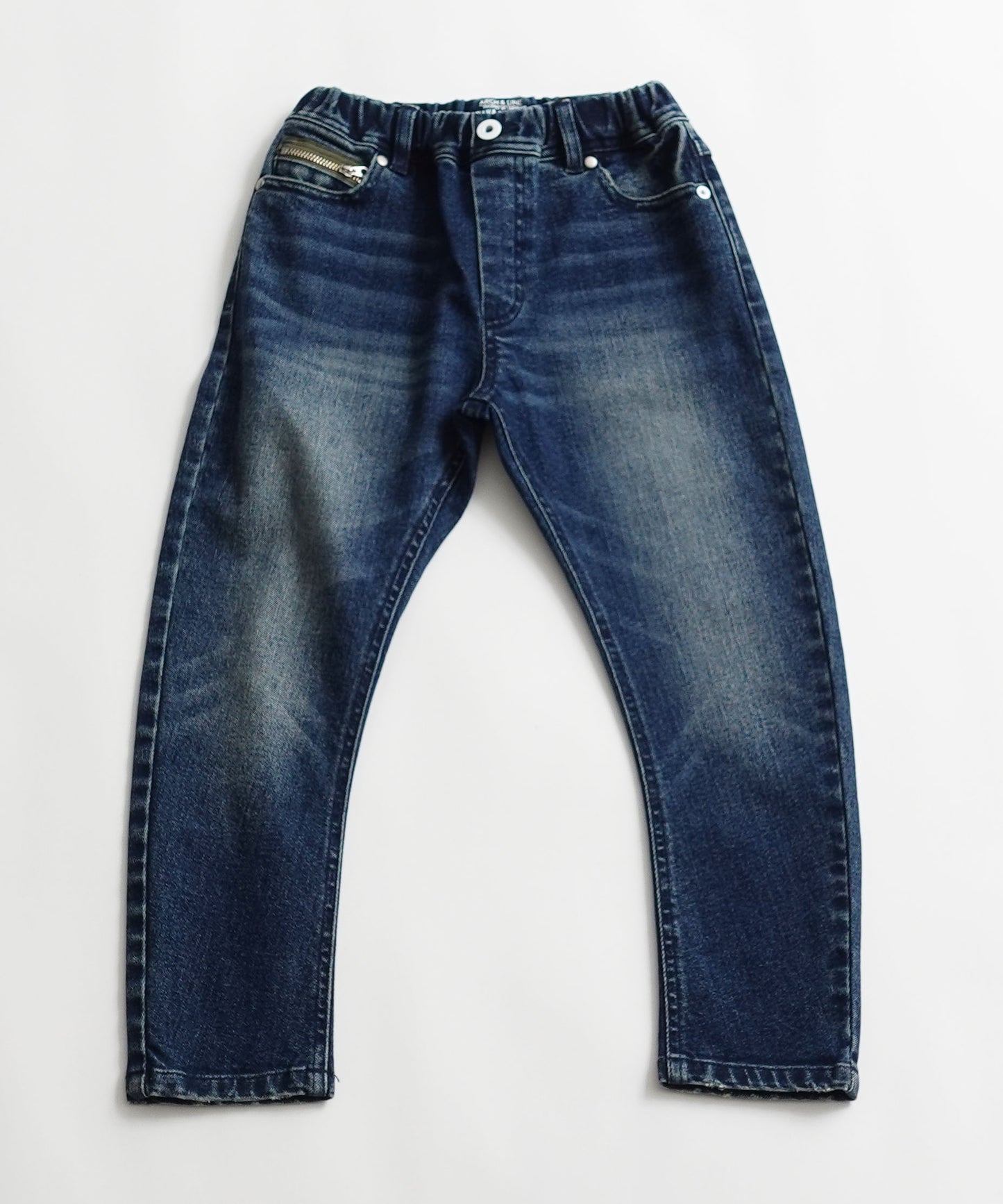 《環境配慮素材》RE DENIM BANANA PANTS ストレッチデニム リサイクルコットン 通年素材［100-145cm］