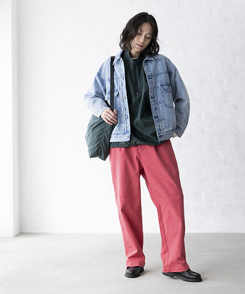 TWILL CREW PANTS 厚手 製品染め テーパード