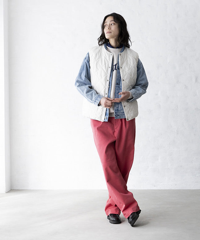 TWILL CREW PANTS 厚手 製品染め テーパード