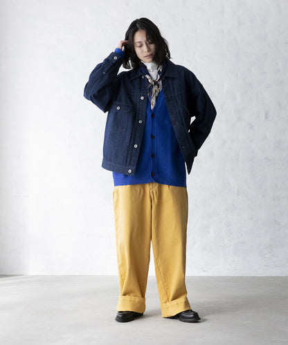 TWILL CREW PANTS 厚手 製品染め テーパード