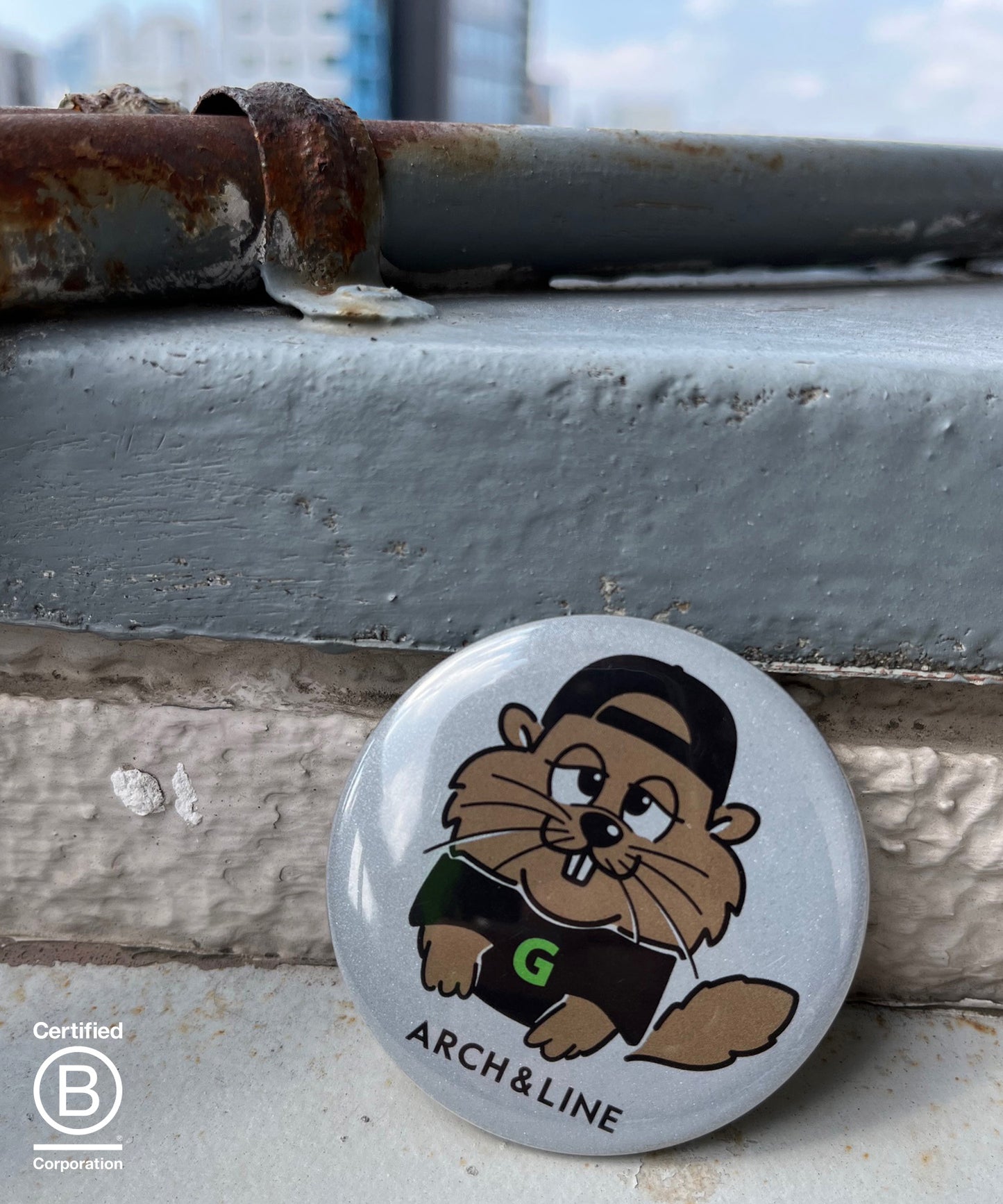 ACTIVE BADGE 再帰反射バッジ 直径57mm