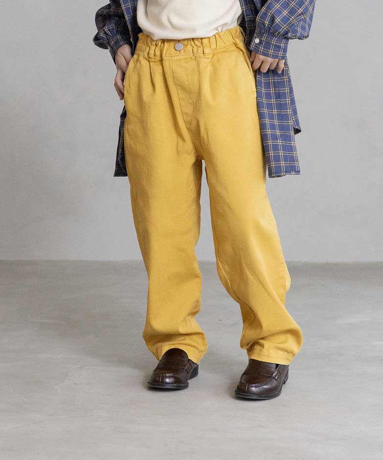 TWILL CREW PANTS 厚手 製品染め テーパード