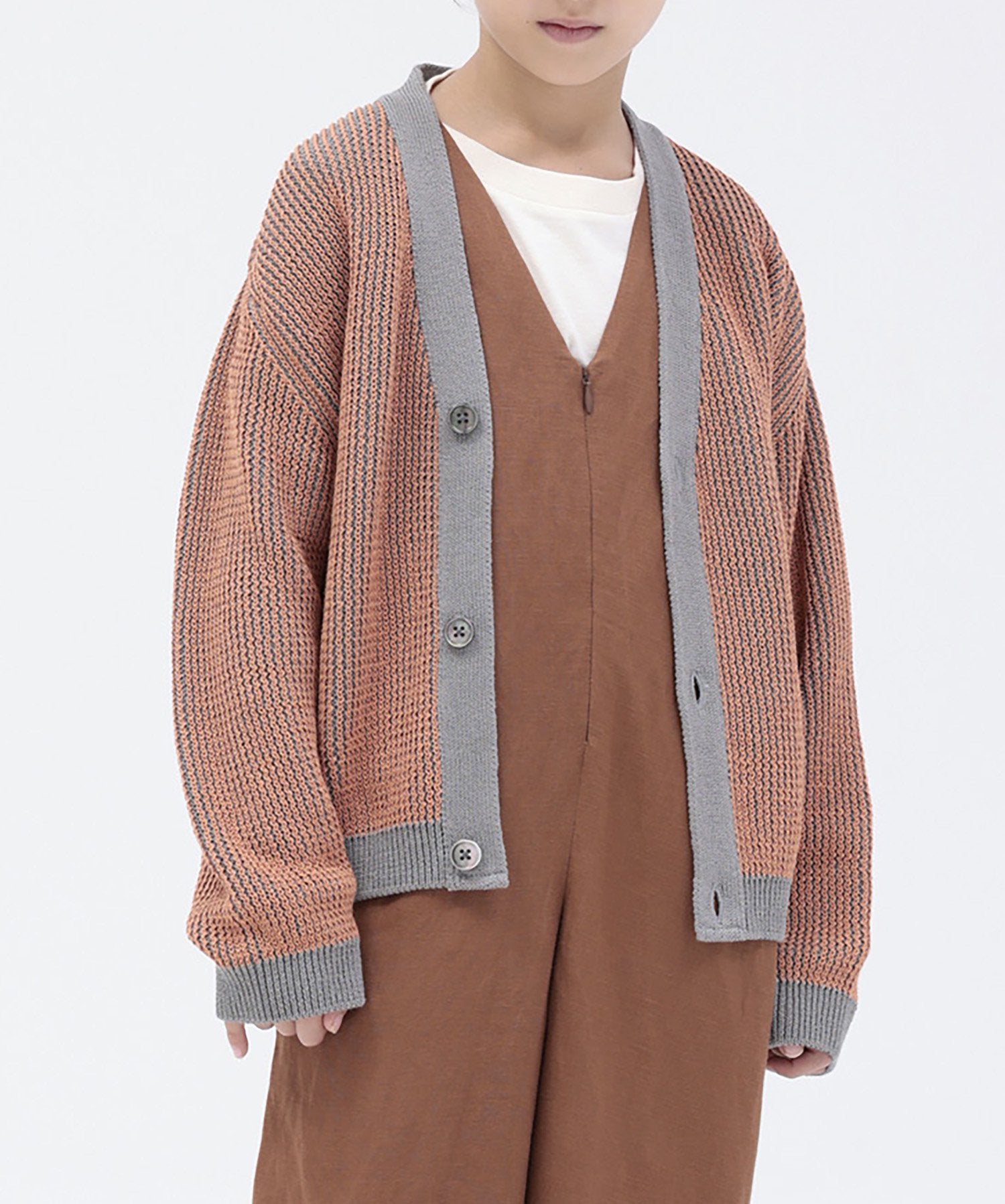 GIMA STRIPE KNIT CARDIGAN 日本製 コットン100% オケージョン［100-145cm］