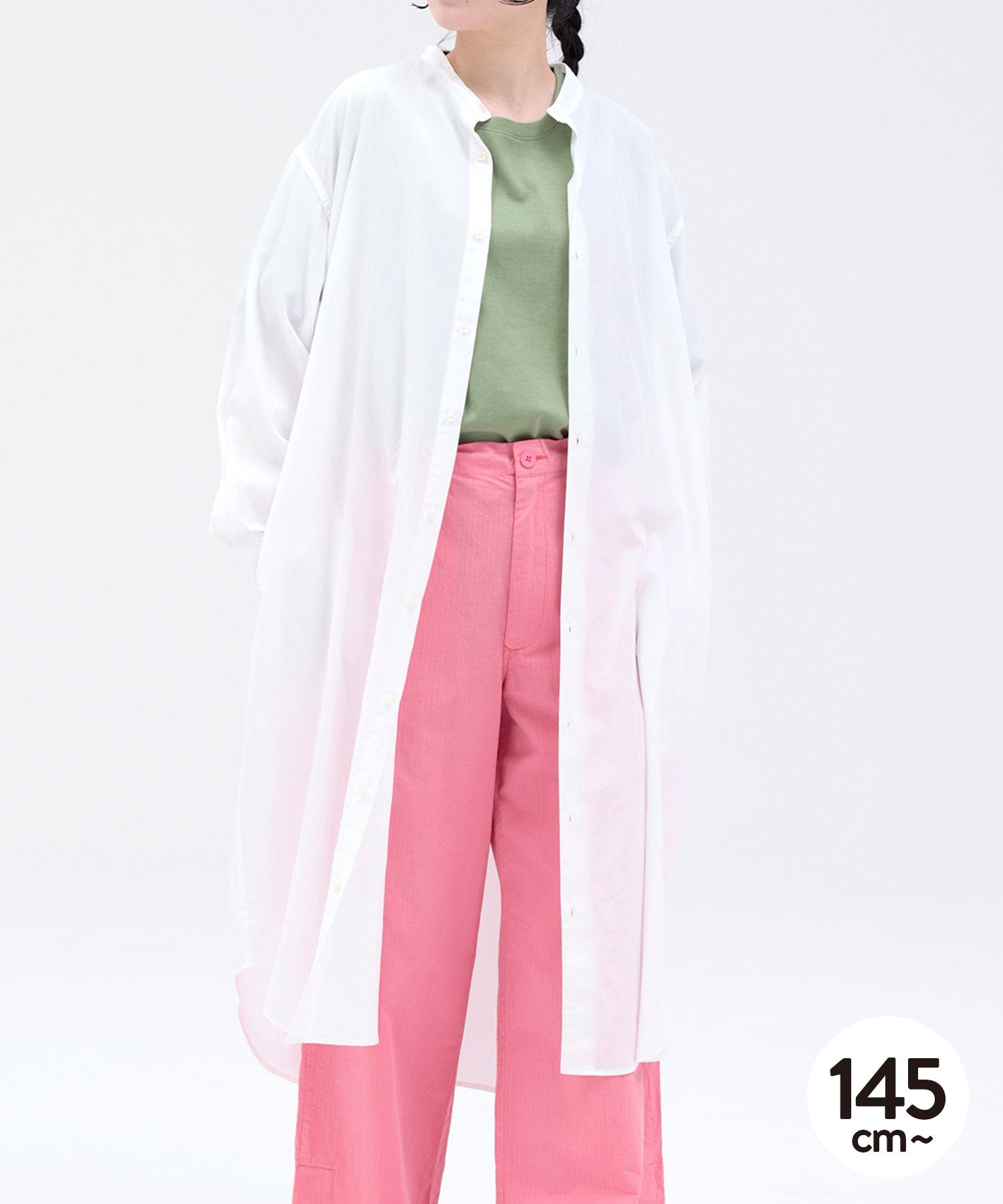 [環保材質] BAND COLLAR LONG SHIRT 長版襯衫 穿脫皆宜 [155-165cm] – ARCH&LINE